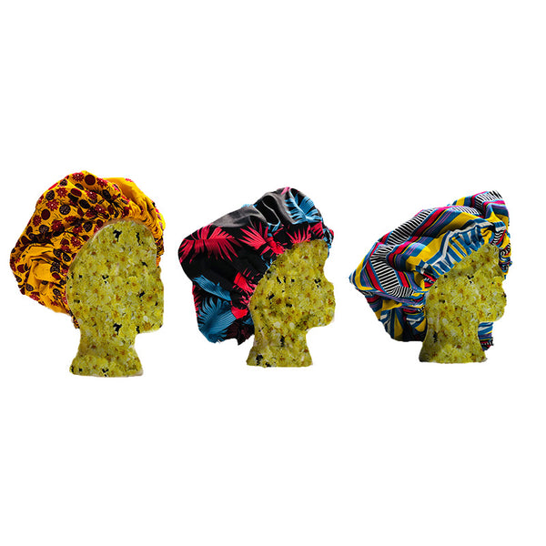 Jumbo Satin Lined Ankara Bonnets - Pattern Perfect